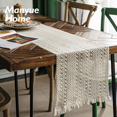 法式复古棉麻桌旗茶艺桌垫