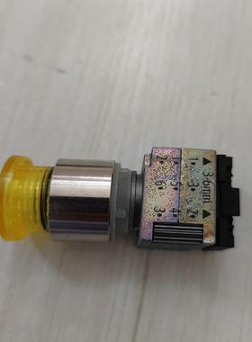 自复位黄色发光圆形按钮头金属带支架3SB3501-1(雅子机械）