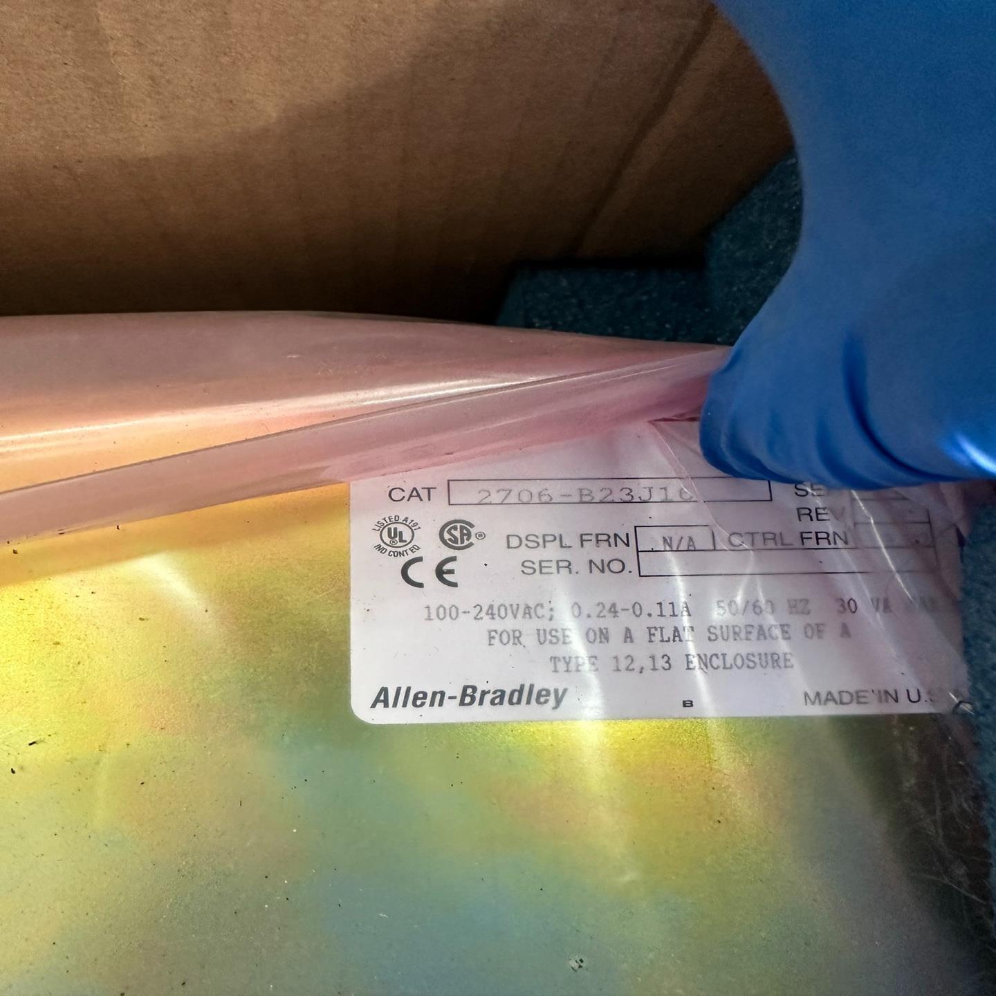 ab显示屏2706-B23J16触摸屏实物图(雅子机械）