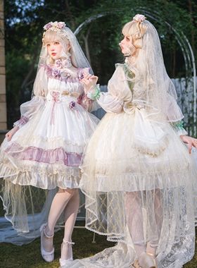 【现货掉落】柏莉娅之春OP. 纯色华丽款墙叔原创Lolita长袖一字肩