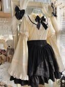 纯色半裙.墙叔原创Lolita SK.可拆接袖 少量现货 富家千金.衬衫