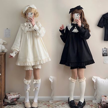 【墙叔原创lolita】安眠曲OP 裤子.墙叔原创Lolita纯棉材质纯色