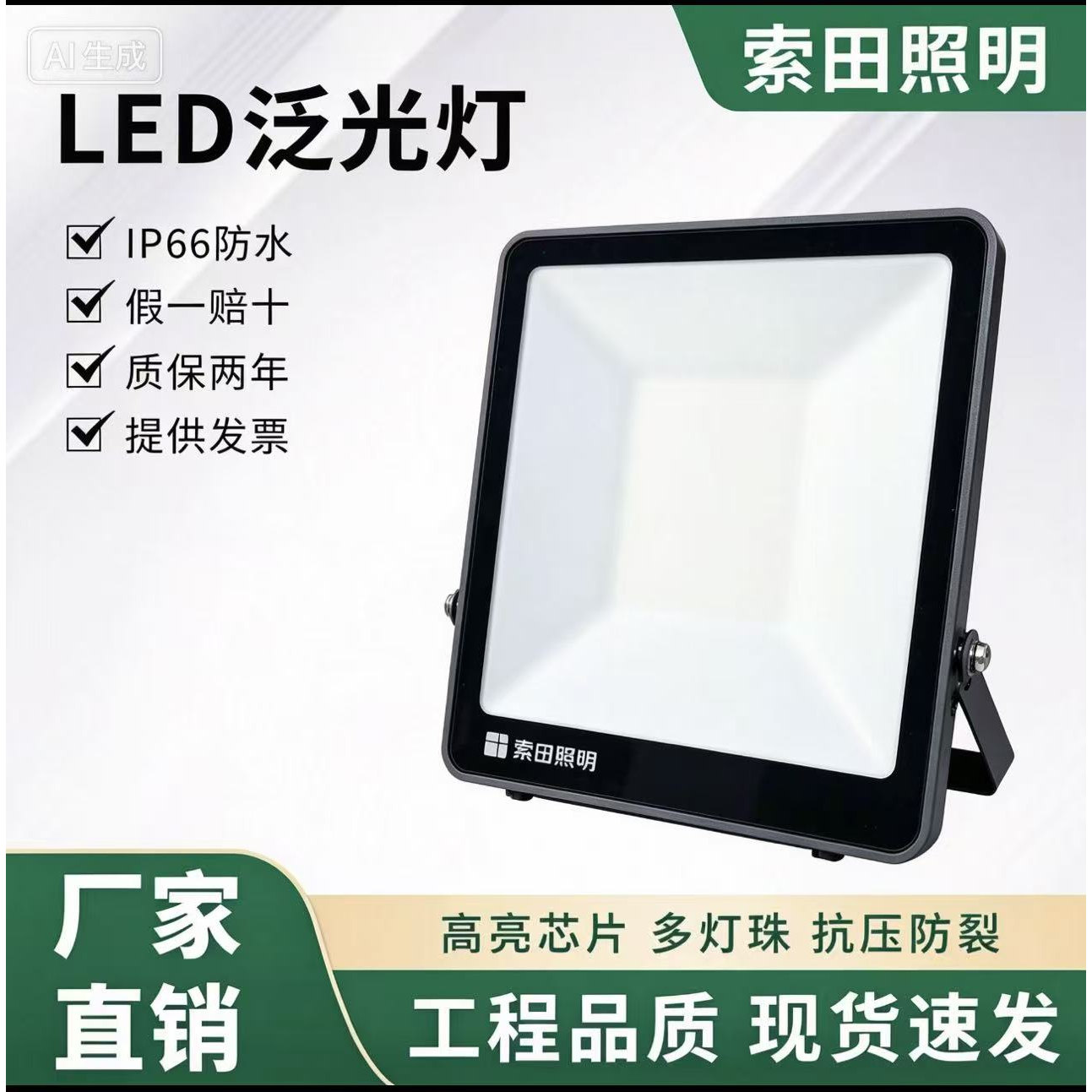 正品索田照明LED户外泛光灯防水投光灯金黄光中性光射灯ZY15高亮