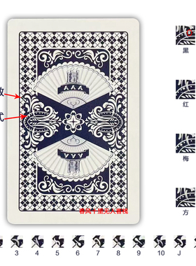 新三A0627魔术扑克牌背面辨认牌近景道具原厂定制3a魔术表演纸牌
