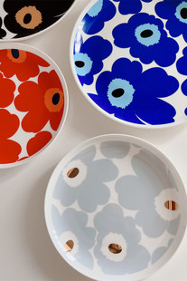 杂置社北欧罂栗花朵简约釉上彩经典甜品盘牛排盘下午茶碟托盘平盘