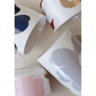 杂置社现货粉金色马克杯水杯子咖啡牛奶杯蓝金灰金红小饭碗釉上彩