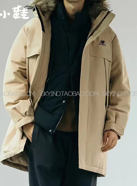 NEW BALANCE/NB 男女同款中长款连帽毛领保暖羽绒服外套 5PC44303