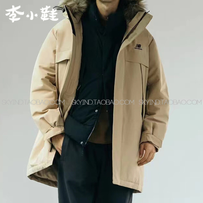 NEW BALANCE/NB 男女同款中长款连帽毛领保暖羽绒服外套 5PC44303