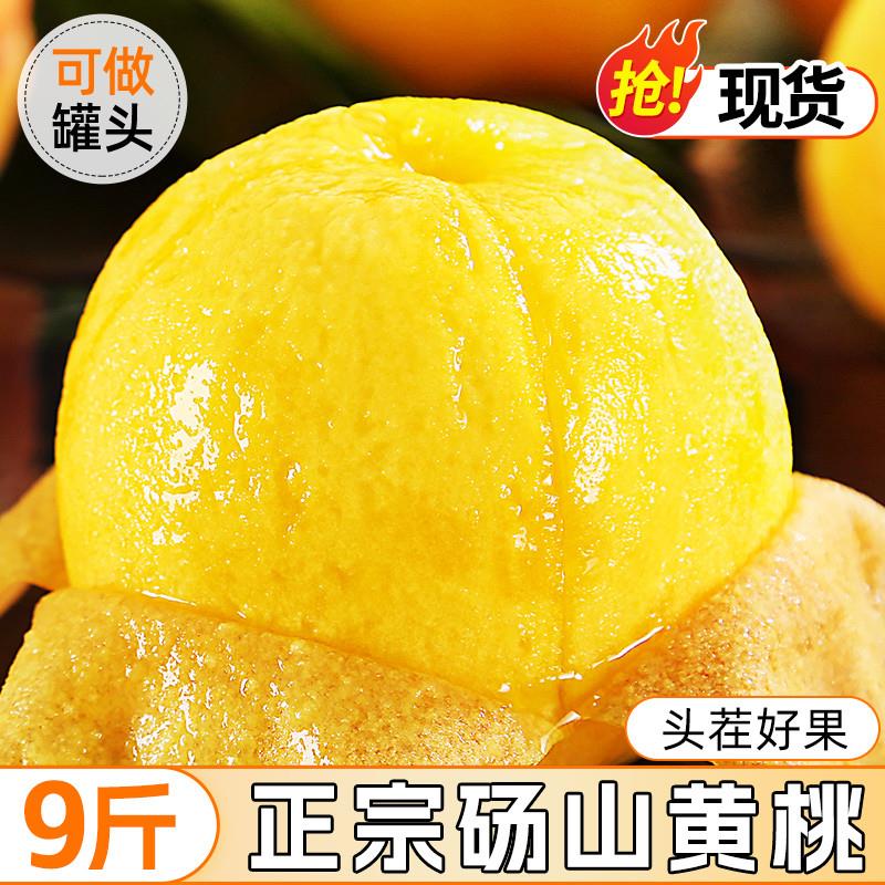 砀山黄桃水果新鲜蜜桃子9斤整箱包邮应当季黄肉脆甜锦绣5带毛油