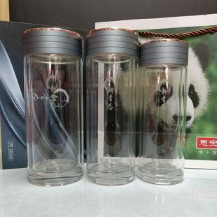 思宝新常态水杯双层玻璃杯男女便携泡茶杯车载杯商务杯礼品杯水杯