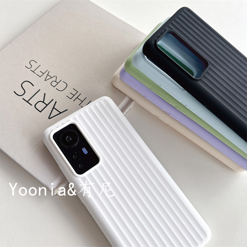 YOONIA适用免息小米12手机壳条纹12x瓦楞纹液态硅胶12s保护套12pr