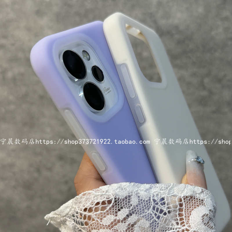 适用reno15果冻reno15pro手机壳液态硅胶全包保护套OPPO冷淡风莫迪兰色马卡龙韩国