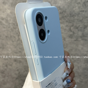 适用turbo5手机壳红米turbo5max保护套note15液态硅胶k90小清新k80奶蓝色note13软糯12新turbo4pro简约turbo3