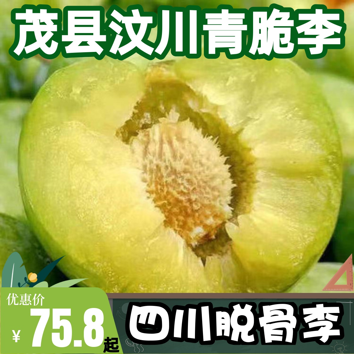 四川青脆李子茂县汶川脆甜土李子脱骨空心新鲜孕妇水果现摘中通