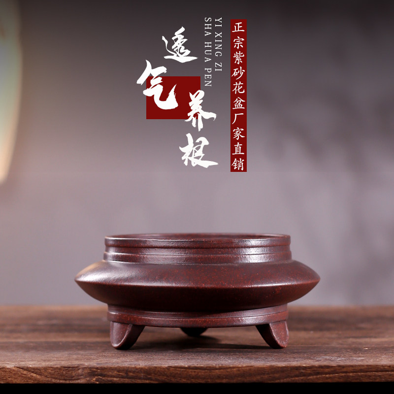 紫砂花盆新款中式室内桌面精品古典盆景盆云竹黄杨多肉金弹子盆栽