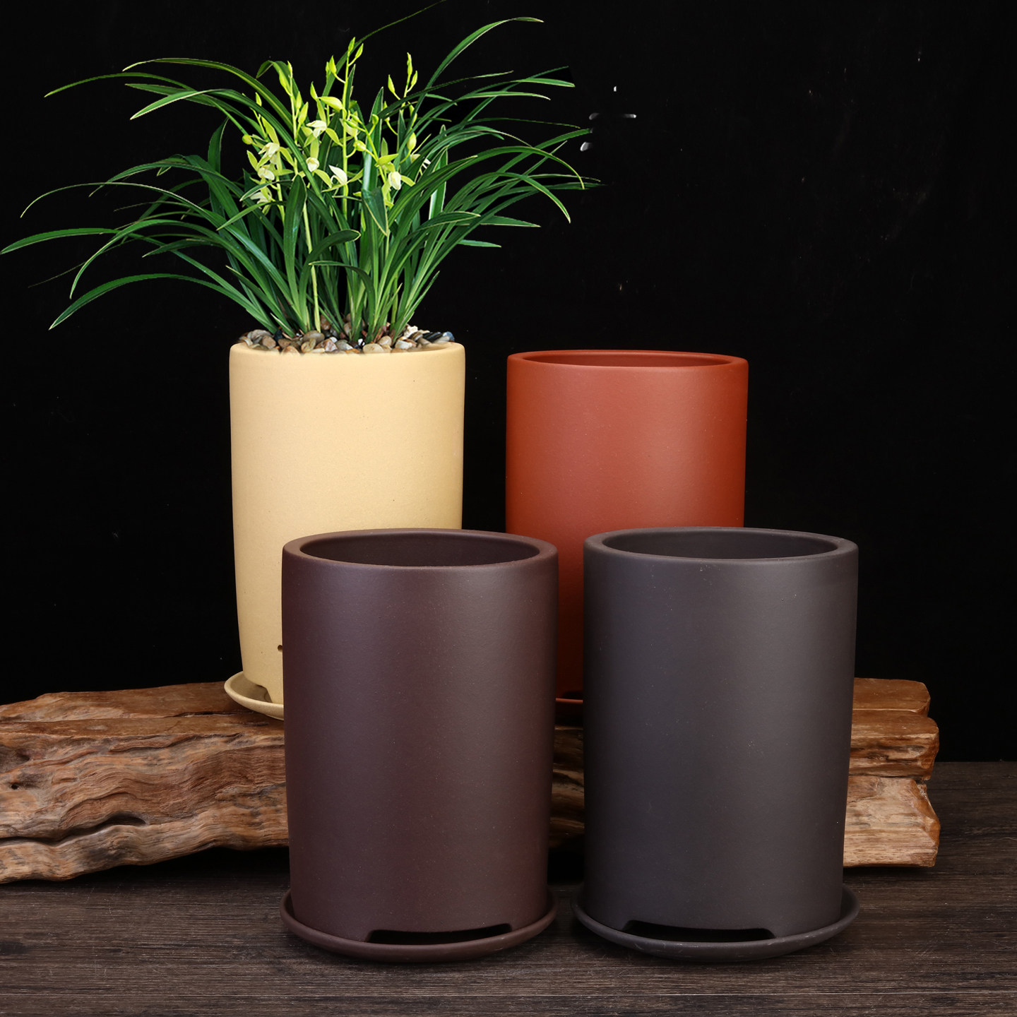 宜兴紫砂花盆精品兰花专用盆蕙春兰室内桌面金弹子松柏黄杨中国风,鲜花速递/花卉仿真/绿植园艺,花盆,淘宝优惠券,粉丝福利购,淘宝优惠卷