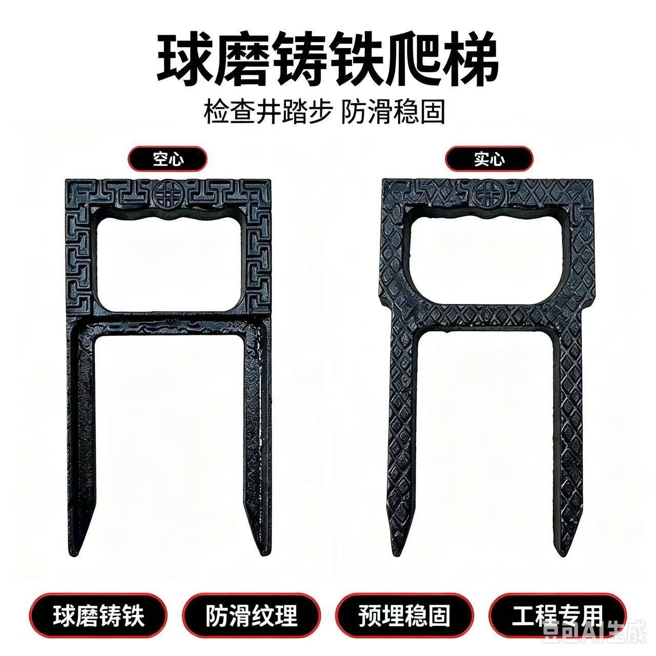球墨铸铁爬梯建筑工程专用防滑稳基础材料