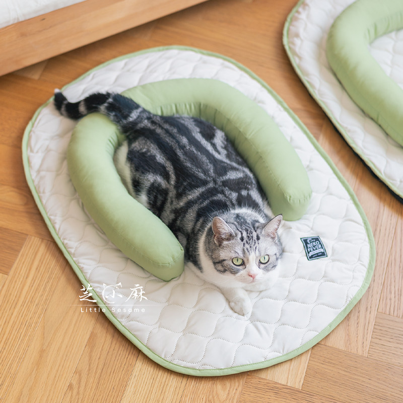 芝小麻猫咪停车位猫体工学垫凉感趴趴垫宠物窝垫夏天降温宠物睡垫