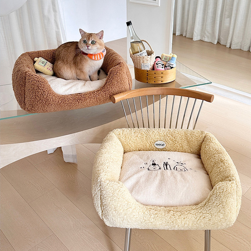 芝小麻TOOCAT毛绒刺绣宠物窝冬天保暖大空间猫窝狗窝猫咪睡垫猫床,宠物/宠物食品及用品,猫窝/屋/帐篷/沙发,淘宝优惠券,粉丝福利购,淘宝优惠卷