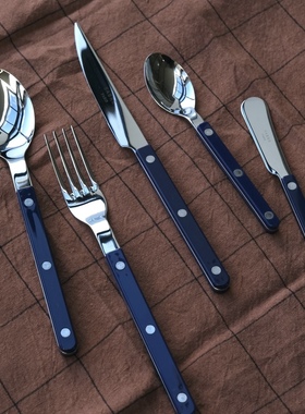 TABS官方代理 蓝色法国Sabre Paris不锈钢彩色手柄刀叉勺黄油抹刀