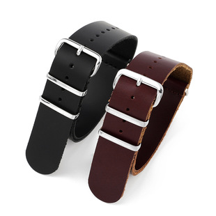 18mm 20mm 一条过头层牛皮表带配不锈钢扣清仓处理广州工厂直销
