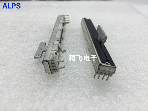 ALPS阿尔卑斯RS60112A600U双联直滑电位器75MM10KA*2轴长T轴
