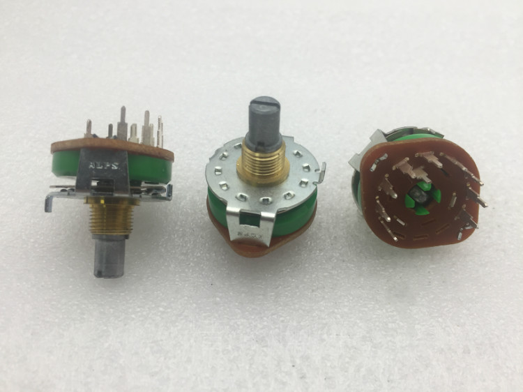 日本ALPS阿尔卑斯SRRM波段开关1刀8档轴长15MM