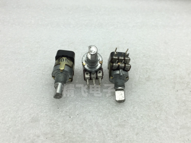 优质RK12双联电位器带开关A10K*2轴长15MM
