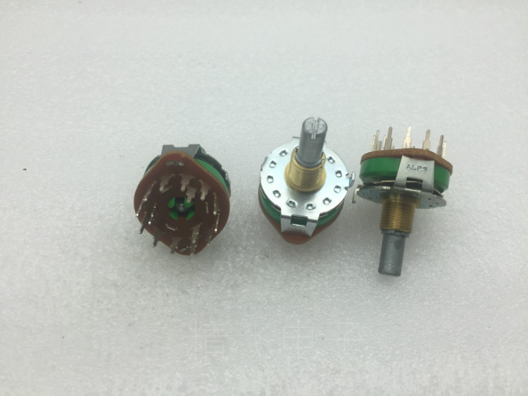 日本ALPS阿尔卑斯SRRM波段开关3刀4档轴长20MM
