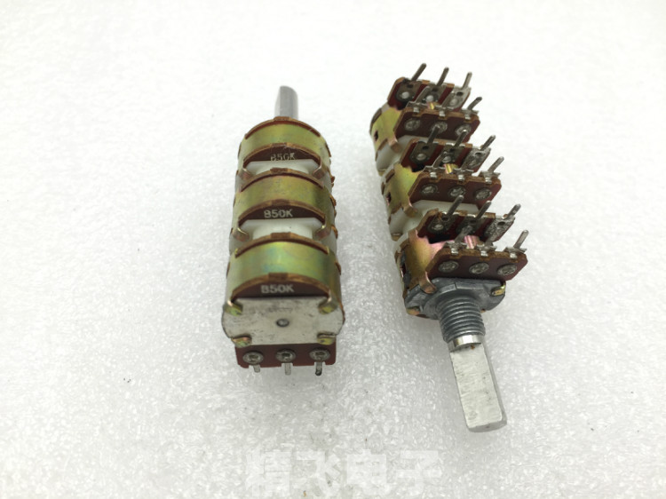 优质RK16六联电位器B50K*6轴长20MM