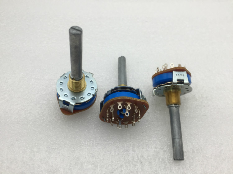 日本ALPS阿尔卑斯SRRM波段开关4刀3档轴长40MM