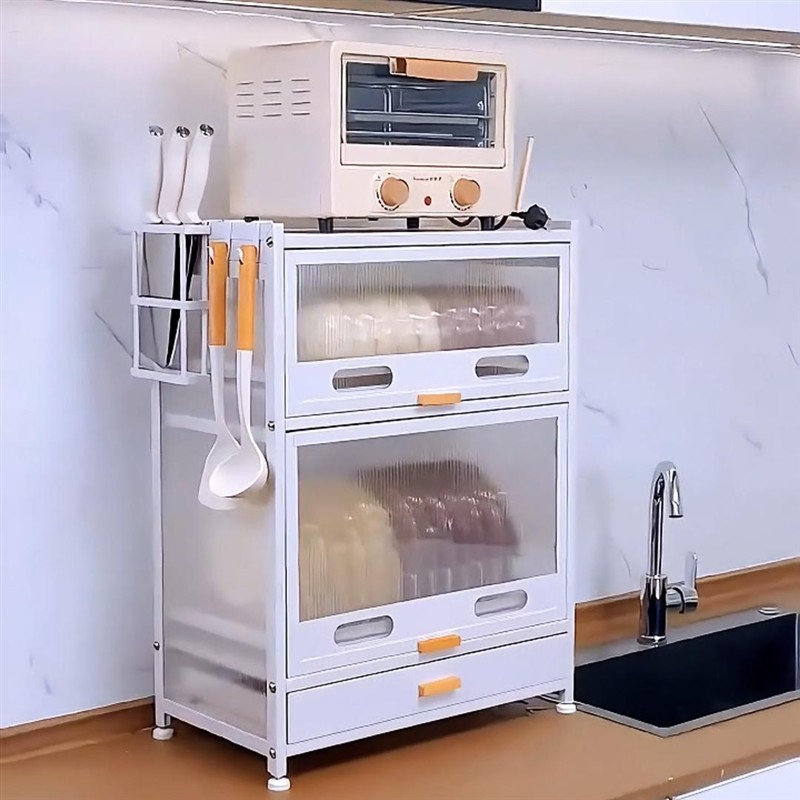 厨房置物架带盖碗架沥水架家用台面碗碟收纳架放碗盘防尘碗柜餐具