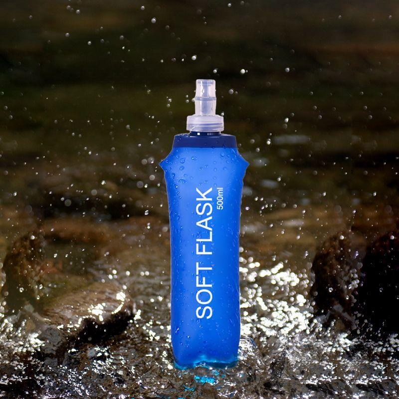 户外运动软水壶马拉松越野健身骑行跑步专用折叠手持口袋硅胶水杯