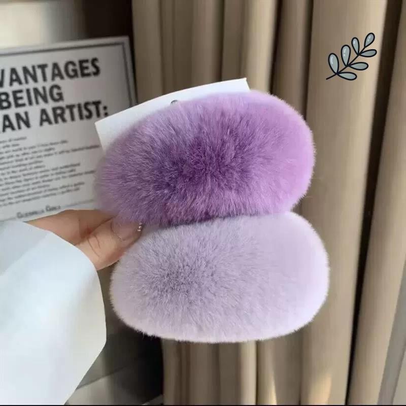 芒狗发夹抖音同款水滴ins毛毛发夹夹子超仙毛绒发饰雷克斯兔毛可