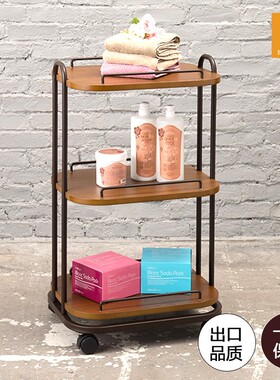 美容车推车木质美容院收纳高档多功能小推车置物架美容小车29135.