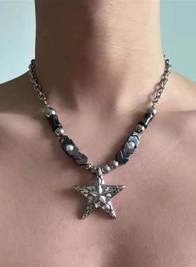 金属重工y2k甜酷风纽扣项链女锁骨链项圈choker颈环高级感颈链酷