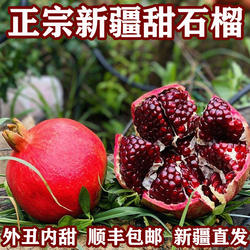 新疆喀什石榴丑甜和田皮亚曼石榴硬籽水果多汁产地直发水果礼盒
