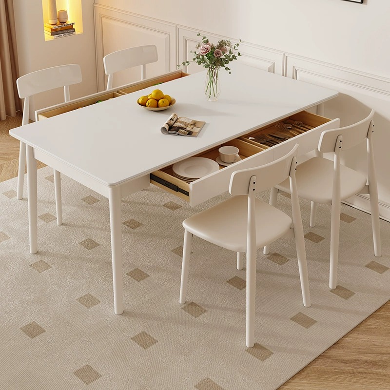 政府补贴白色奶油系实木餐桌