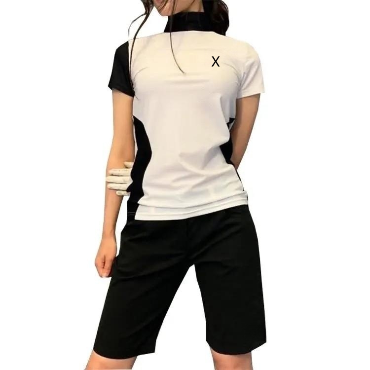 23夏季新款高尔夫服装女速干修身弹力短袖T恤球衣Polo衫时尚