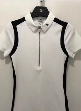 高尔夫女装夏季女短袖T恤速干透气吸汗户外运动球服韩版拉链款