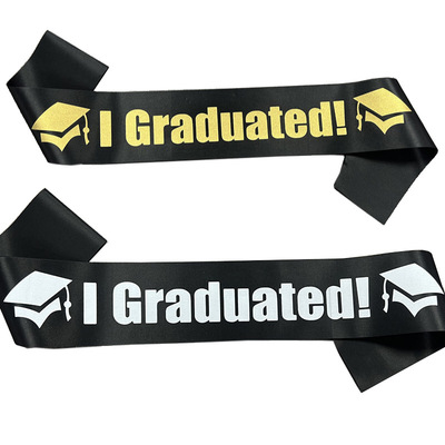 欧美时尚毕业肩带礼仪带 I GRADUATED丝带 毕业派对graduated腰带