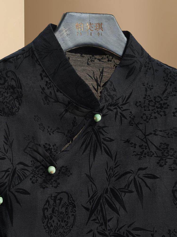 면 린넨 셔츠 린넨 2024 신상 여성 여름 신작 중식 상의 민족 스타일 작은 셔츠 치파오