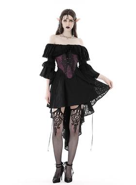 欧美个性原创哥特式紫色奢华宫廷性感镂空紧身胸衣CW055