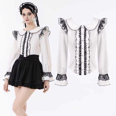 DARK IN LOVE哥特女装梦幻华尔兹娃娃领衬衫 IW137