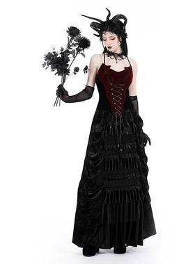 欧美个性原创哥特式大红色蝙蝠紧身胸衣CW071