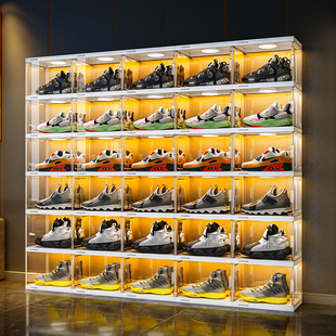 柜 架防氧化鞋 子收纳展示柜大容量鞋 墙aj鞋 亚克力鞋 盒收纳盒透明鞋