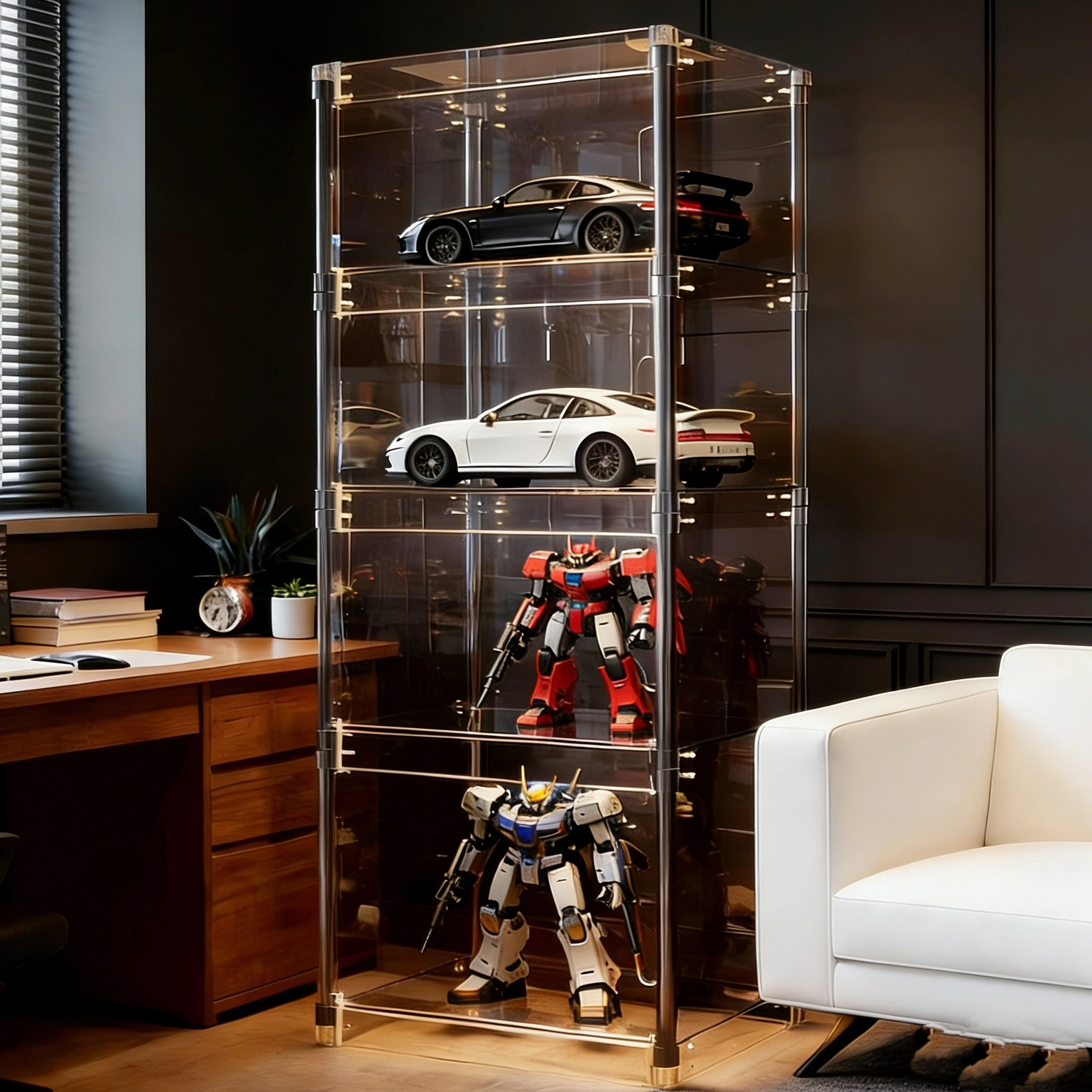 不锈钢手办展示柜盲盒亚透明克力适用乐高收纳盒娃娃玩具置物架子,住宅家具,家用陈列柜,淘宝优惠券,粉丝福利购,淘宝优惠卷