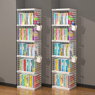 书架置物架落地不占空间一体靠墙书本收纳简易角落飘窗儿童小书柜