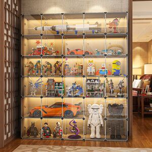 手办乐高展示柜玩具模型收纳透明柜子仿亚克力家用积木陈列展示架