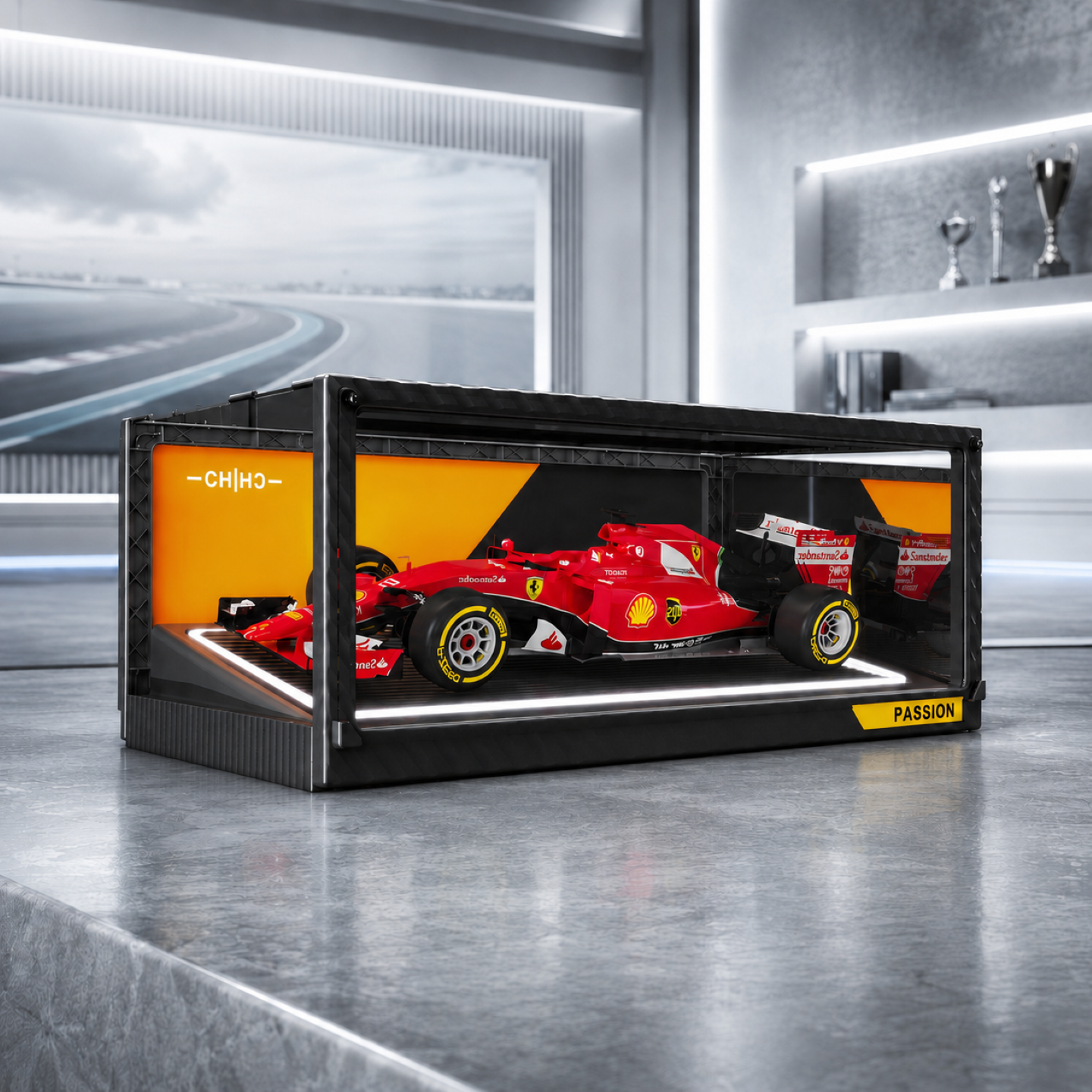 乐高展示盒手办跑车模型带灯亚透明克力玩具汽车F1适用赛车收纳柜